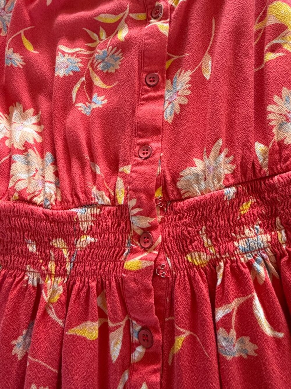 Free People Ruthie Floral Mini Dress Red Boho Long Sleeve Size S - Picture 8 of 10